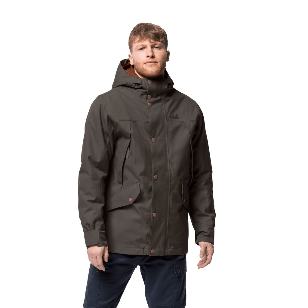 Jack Wolfskin CLIFTON HILL Vestes Homme Gris Marron - MSQXZDY-09